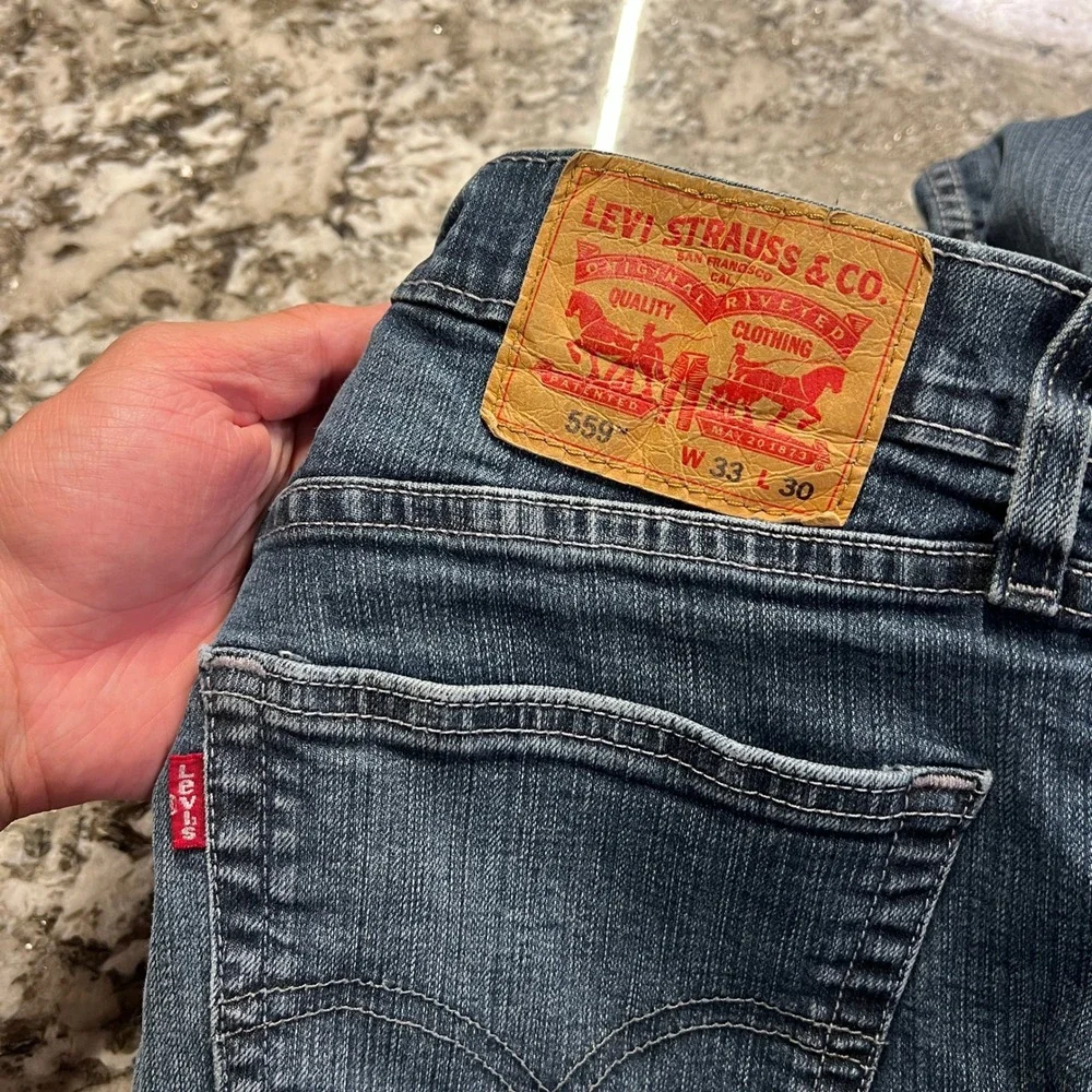 Vintage 2000s Levi's 559‎ Relaxed Straight Leg Jeans Blue Denim 33x30